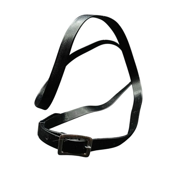 Vintage Sony Black Leather Skinny Belt